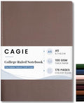 CAGIE College Ruled Journal for Men & Women, Softcover A5 Leather Notebook - color: Taupe, size: 1 Pack