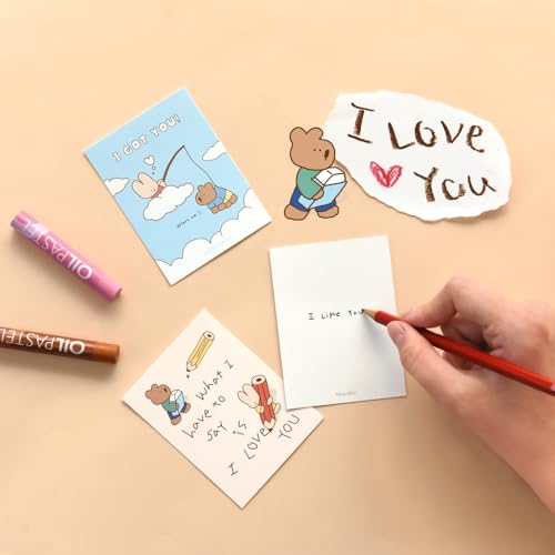Monolike Day-by-day Card, Happy and Lucky Littles Series.1 - Mix 36 Mini Single cards, 36 envelopes, 36 stickers Package - color: Happy and Lucky Littles Series.1