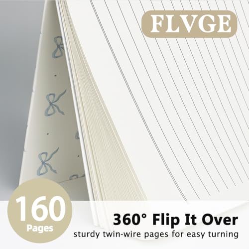 Coquette Blue Bow Notebook Journals, Preppy Cute Notebook for Teen Girls Women, Cute School Supplies-Preppy Stuff, Coquette Stuff Trendy Hardcover Spiral Notebook 5.5x8.3 - color: 02-Grandmillennial(White)