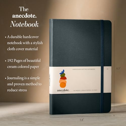 ANECDOTE. Lined Journal Notebook,192 Pages, A5 size: 8.3" x 5.4"| Hardcover - color: Ink Blue, size: 8.3" x 5.4"
