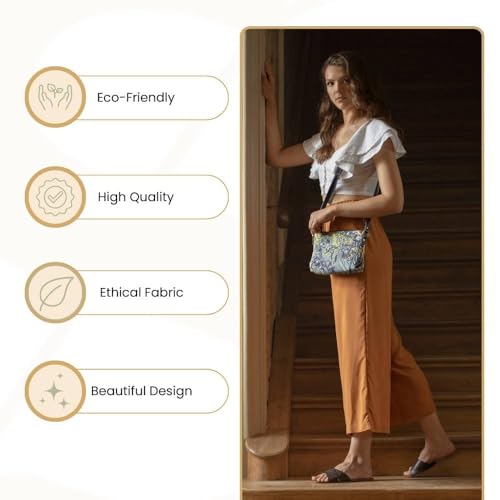 Signare Tapestry Crossbody Bag Sling Shoulder Purse for Women - color: Iris
