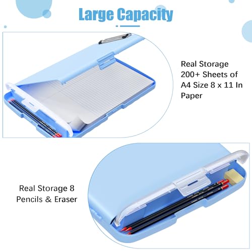 Hongri Clipboard with Storage with Pencil Case, 8.5 x 11 Storage Clip Board - color: Blue