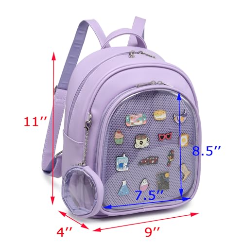 Aesthetic Kawaii Ita Backpack Pin Display Cute Purse For Anime Pins - color: Purple