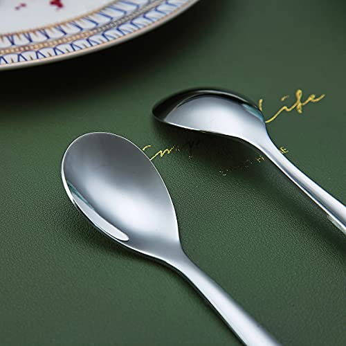 Demitasse Espresso Mini Spoons, 5.5'' Stainless Steel, Set of 6, Dishwasher Safe (Silver) - color: 1. Silver