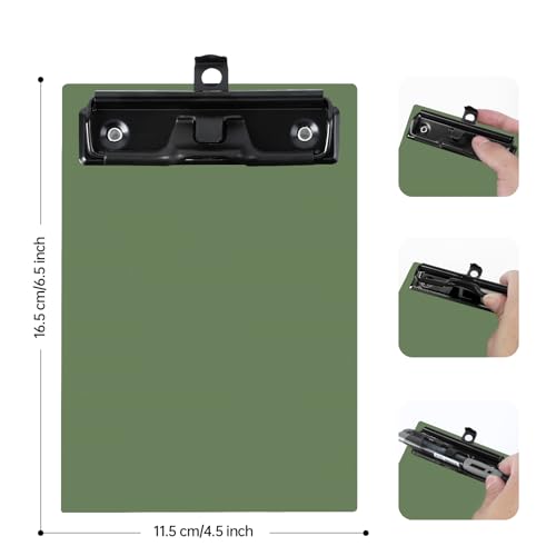 FRETONBA Mini Clipboard 4x6 Inch with Pen Holder, 2 Pack, Green - style: 2Pack-Green
