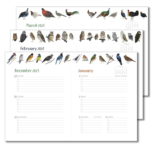 High Note 2026 Planner, 12-Month Weekly & Monthly Flexible Cover Calendar Book with Goal & Project Planning Pages, 2026, 5.75" x 7.5", Orders of The Animals - color: Orders of the Animals