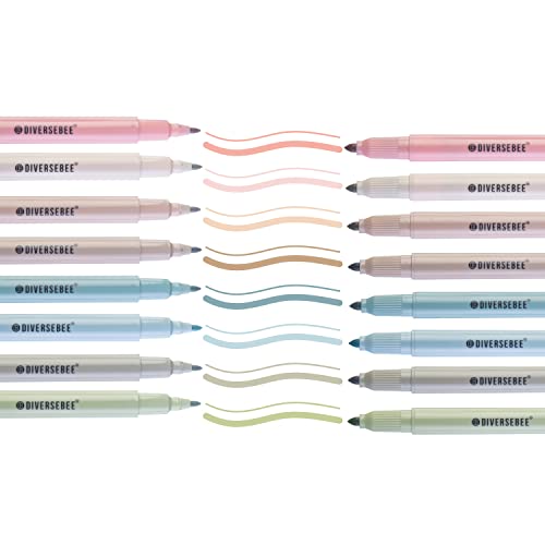 DIVERSEBEE Dual Tip Bible Highlighters and Pens No Bleed, 8 Pack Assorted Colors Quick Dry Highlighters Set, Cute Markers, Bible Study Journaling School Office Supplies and Accessories (Earthy) - color: Earthy