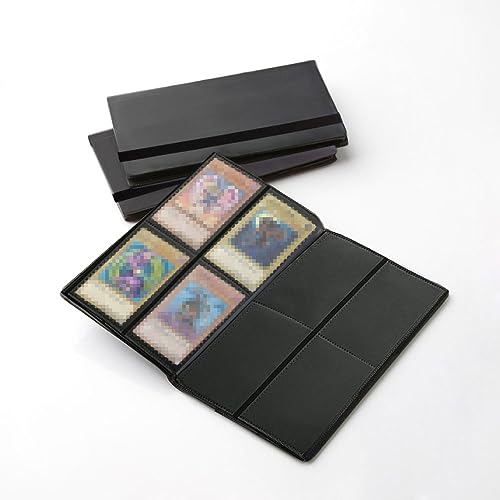 160 Pockets Trading Card Sleeves, Side Loading Pocket Binder, Album Pages Card Collector Coin Holders Wallets Sleeves Set (Black 160) - color: Black160