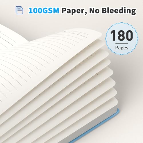 Oucaru 4 Pack A5 Lined Journal Notebook for Writing, 180 Pages - color: Brown, size: 4 Pack