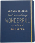 WORLD TRAVELER Large Lined Journal Notebook 256 Ruled White & Ivory Pages - color: Always Believe