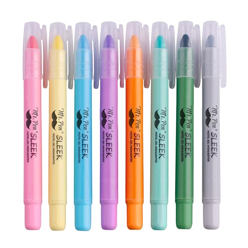 Mr. Pen- No Bleed Gel Highlighters, Assorted Colors, 8 Pack - color: Pastel Colors 1, size: 8 Pack