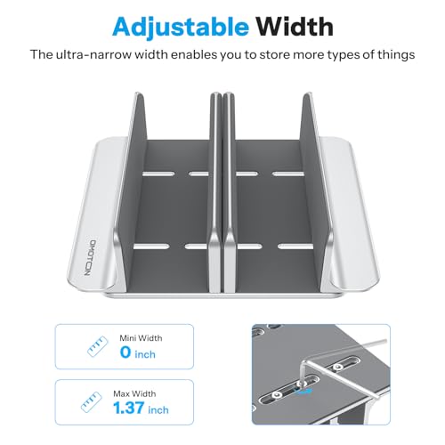 OMOTON 3-Slot Multiple Vertical Laptop Stand, Fits MacBook, Bright Silver - color: Three Slots-Bright Silver