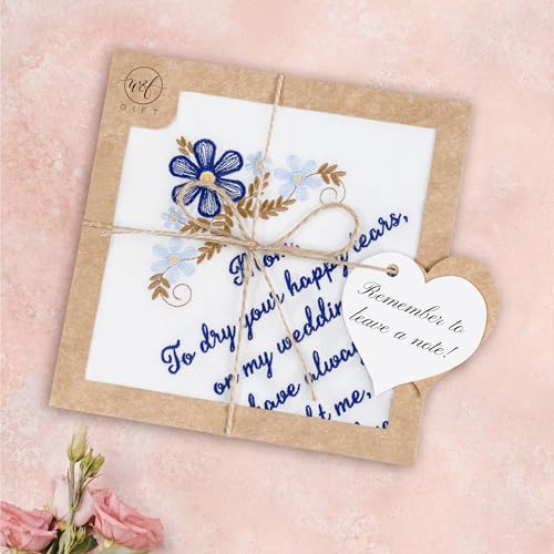 Mother of the Groom Gift Wedding Handkerchief Something Blue - color: Mom X 1 (Blue)