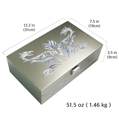 MADDesign Mother of Pearl Watch Box Jewelry Organizer (Metallic Silver) - color: Metallic Silver
