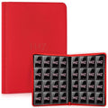 HHZ 16-Pocket Trading Card Binder, 832 Slots, Side Loading, Ringless -Red - color: Red