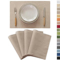 Demetex Linen Placemats Set of 4 Heat Resistant Cloth Placemats Table Place Mats Burlap Plate Mats for Dining Kitchen Banquet, Light Linen - color: Light Linen, size: Placemats set of 4