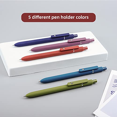 YOXMJDB Gel Pens, 5 Pcs 0.5mm Fine Point Smooth Writing Pens Cute Pens, High-End Series Black Ink Pens for Journaling Note Taking, School Office Supplies for Women Men (5 Pcs Vintage) - color: 5 Pcs Vintage