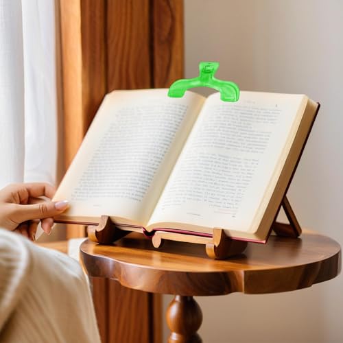 2Pcs Page Holders for Reading, Multifunctional Portable Book Clip Holders Practical Transparent Book Reading Accessories, Book Page Holders for Home School Office Books Magzines Notebook Supplies - color: Green