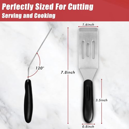 2 X Pampered Chεf Mini-Serving Spatula #2622, Pampered Mini Chef Stainless Steel Cutter and Turner for Serving, Flipping, Small Icing, Metal Grill Spatula for Brownies, Pancakes, Pie, Cookies etc. (2)