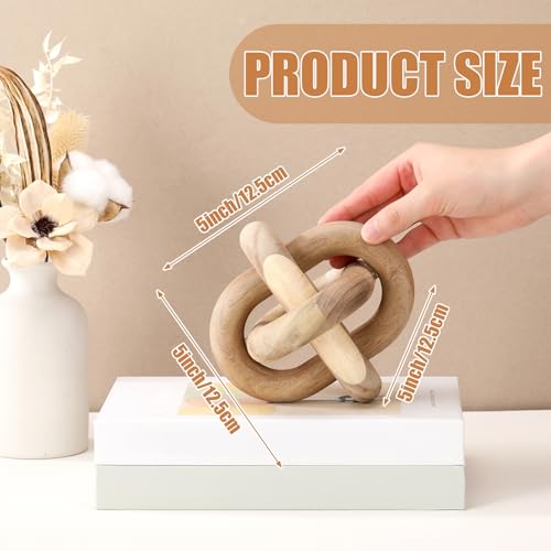 Yalikop 3 Link Wood Knot Decor Rustic Table Shelf Accents, Acacia Wood - color: Acacia Wood