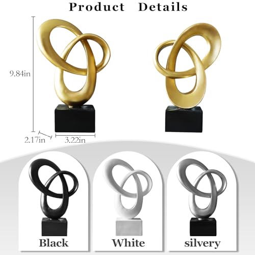Dosker Abstract Sculpture Knot Decor Mobius Stripe Statue (Gold) - color: Gold
