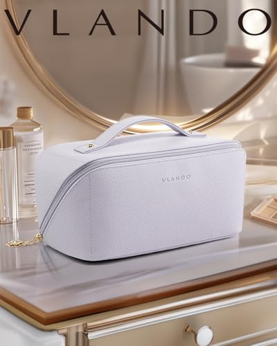 VLANDO Make up Bag,Women Travel Toiletry Case,Carry Handle,Purple - color: 08-Purple