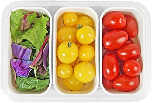 carrotez 3 Compartment Food Container - 4.64 Cup (1100ml) - color: White, size: 3 Compartment (4.6 Cup)