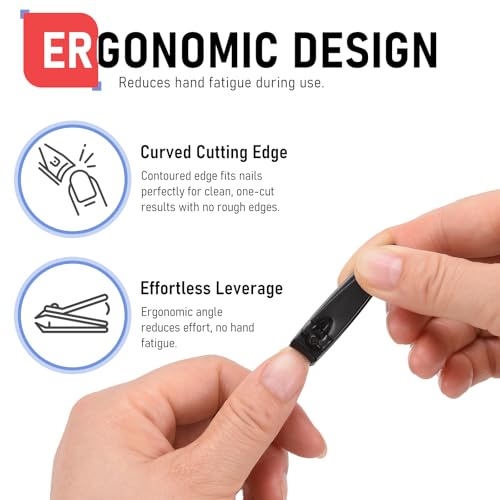 firiKer Nail Clippers with Nail File,Fingernail Clipper,Toe Nail Clippers - color: Black
