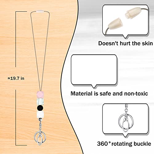 Teacher Lanyards for ID Badges and Keys, Cute Silicone Beaded Lanyard - color: Cute Lanyard-004