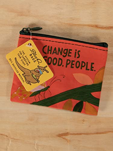 Blue Q Coin Purse - Cute Coin Pouch for Men & Women, Small Pouch Organizer - color: Change is Good, People