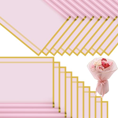 CCIJESW 20 Sheets Flower Bouquet Wrapping Paper Pink - color: 034-Transparent Pink