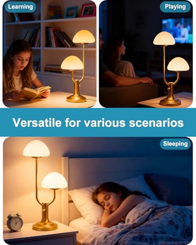 Lightdot Gold Mushroom Table Lamp for Bedroom Dimmable Cute Desk Lamp - color: 07-Gold-Mushroom-2U