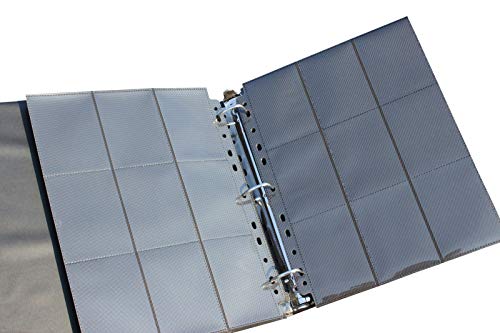 9-Pocket Black Card Sleeves Binder Sheets Double Sided Card Pages Protector - size: 100 background pages