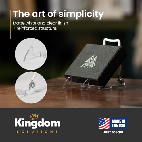 KINGDOM SOLUTIONS - 3.5" White Acrylic Display Stand Made in USA - 12 Pack - color: Acrylic White, size: 3.5" (12-pack)