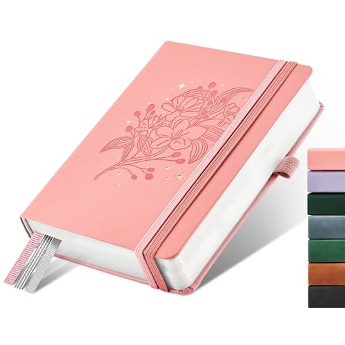 &And Per Se 365 Page Journal – A5 Hardcover Lined Notebook, One Book for the Whole Year, 100gsm Thick Paper, Numbered Pages & 3 Bookmarks, Annual Diary for Daily Writing (Blush) - color: Blush with Pattern, style: 365-Lined