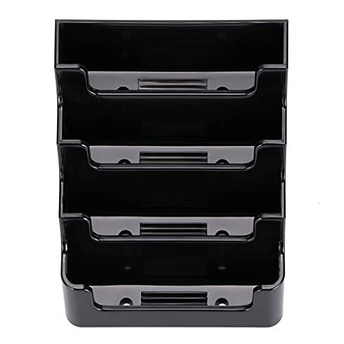 Hipiwe 2 Packs 4-Tier Acrylic Business Card Holder Desktop Index Card Stand - color: Black