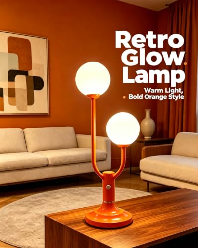 Lightdot Orange Table Lamp Dimmable Vintage Globe Lamp G9 2 Bulbs Included - color: 03-Orange-Globe-2U