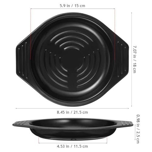 Kichvoe 2 Pcs Korean Stone Bowl Trivet, Black Heat Resistant Pot Tray
