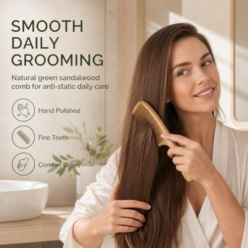 Melune Natural Ebony Wood Wide-Tooth Comb for Thick Curly Hair, 8.27 in (B0H1CBWWBH)