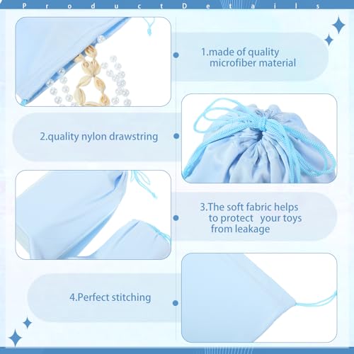 20 Pcs Satin Game Storage Bags for Women Men, S,M,L, Light Blue - color: Light Blue, size: S,M,L
