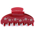 Red Claw Clips Acetate Big Hair Clips for Women Thick Hair 4In - color: red