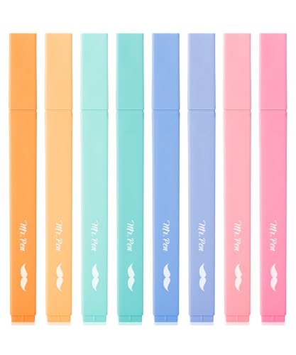 Mr. Pen- Aesthetic Highlighters No Bleed, 8 Pack, Assorted Colors | Chisel Tip, Cute Highlighters Assorted Colors for Journaling, Highlighting, Underlining, Fast Dry, Back to School Supplies - color: Fairytale shades, size: 8 Pack