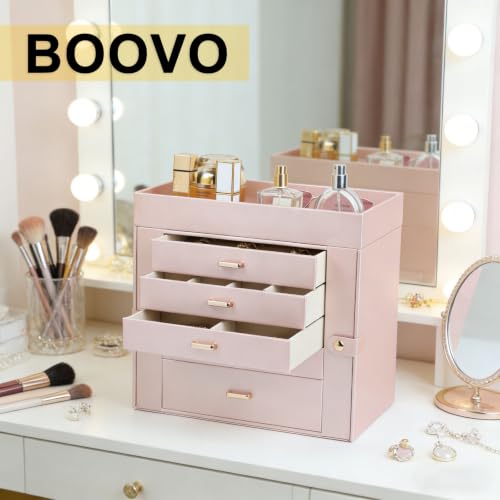 BOOVO Large Jewelry Boxes For Women (Rose Gold, 6 Layer) - color: Rose Gold, size: 6 Layer