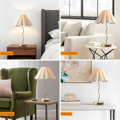 EOEYYOYB Table Lamps for Bedroom Modern Single Table Lamp for Night Stands Beside Lamps Living Room End Table Lamp (Gold) - color: Gold