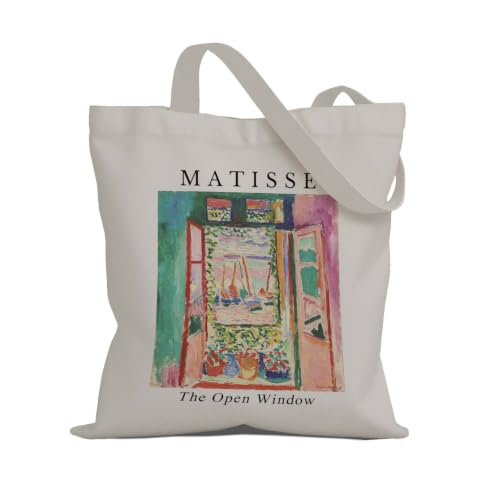 Art Canvas Tote Bag,Art Lovers Gifts,Aesthetic Tote Bag for Women. - color: White - Matisse 02