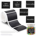 Mantah Rectangle Chalkboard Labels 200pcs with 2 White Chalk Marker, Reusable Waterproof Chalk Label for Storage Bin, Labels for Food Container, Label for Jars, Containers - size: 200 PCS, Rectangular Shape