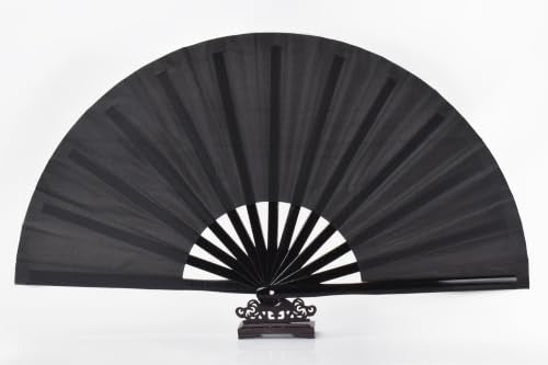 Folding Hand Fan with Bamboo, Chinese Japanese Fan for Festival, Dance, Gift, Performance, Decorations (Black 2p+case) - color: Black bamboo