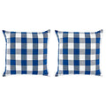 DII 100% Cotton Buffalo Check Pillow Cover Set, Navy & Cream, 20x20, 2 Piece - color: Navy & Cream
