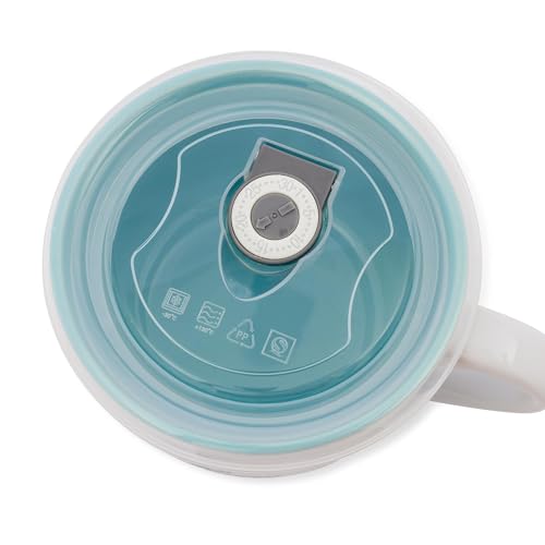 Silver Buffalo Sanrio Hello Kitty Rainbow Clouds Ceramic Soup Mug With Vented Lid For Ice Cream, Cereal, Beverages | Holds 24 Ounces - color: Rainbow Clouds