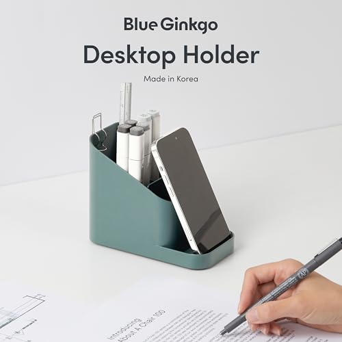 BLUE GINKGO Pen Holder, Desk Organizer, Green, Made in Korea - color: Green, size: HOLDER